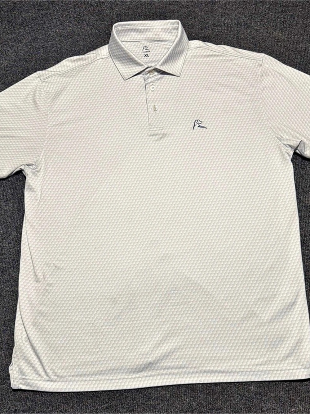Rhoback White Retro Geometric Performance Polo Men's XL